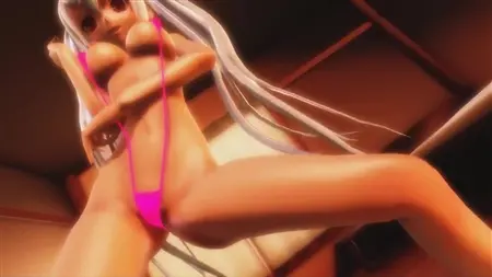3D порно мульт: Рисованная японка зажигательно танцует в бикини